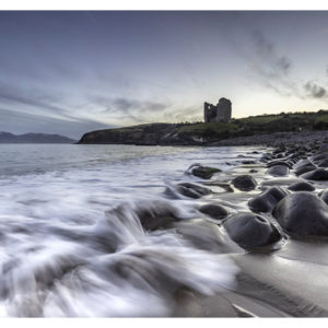 Minard castle and waves